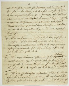 権利章典、1789年に連邦政府ホールで署名されたコピー（紙にインク）